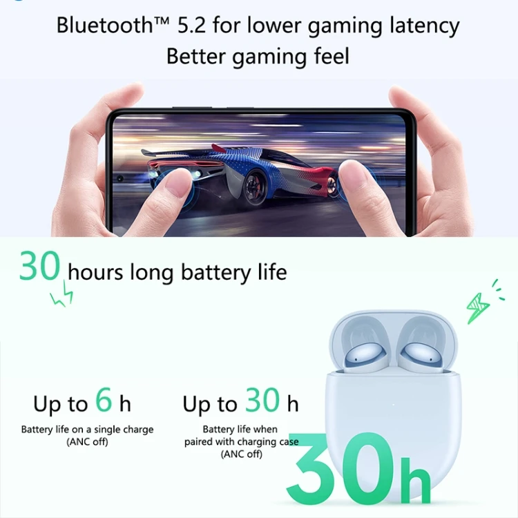 Free Barcode Service Original Xiaomi Redmi Buds 4 True Wireless Earphone 30h Long Battery Life Earbuds