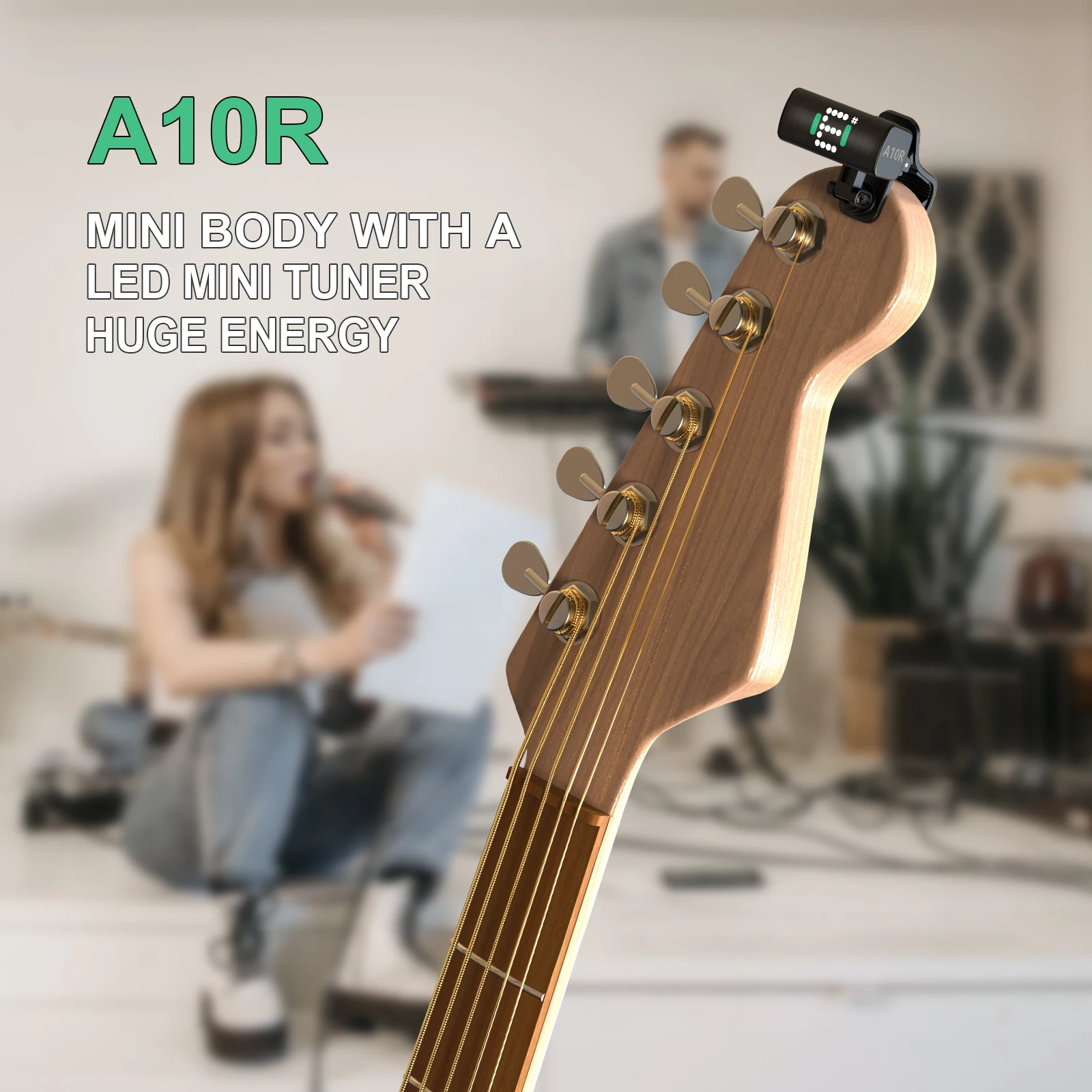 Guitar Tuner Clip-On A10 Tuner Digital Electronic Tuner with LED Display for chromatic