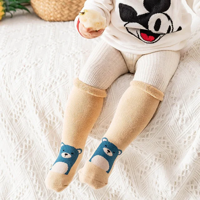 
Baby cute bear cartoon beigh tights 