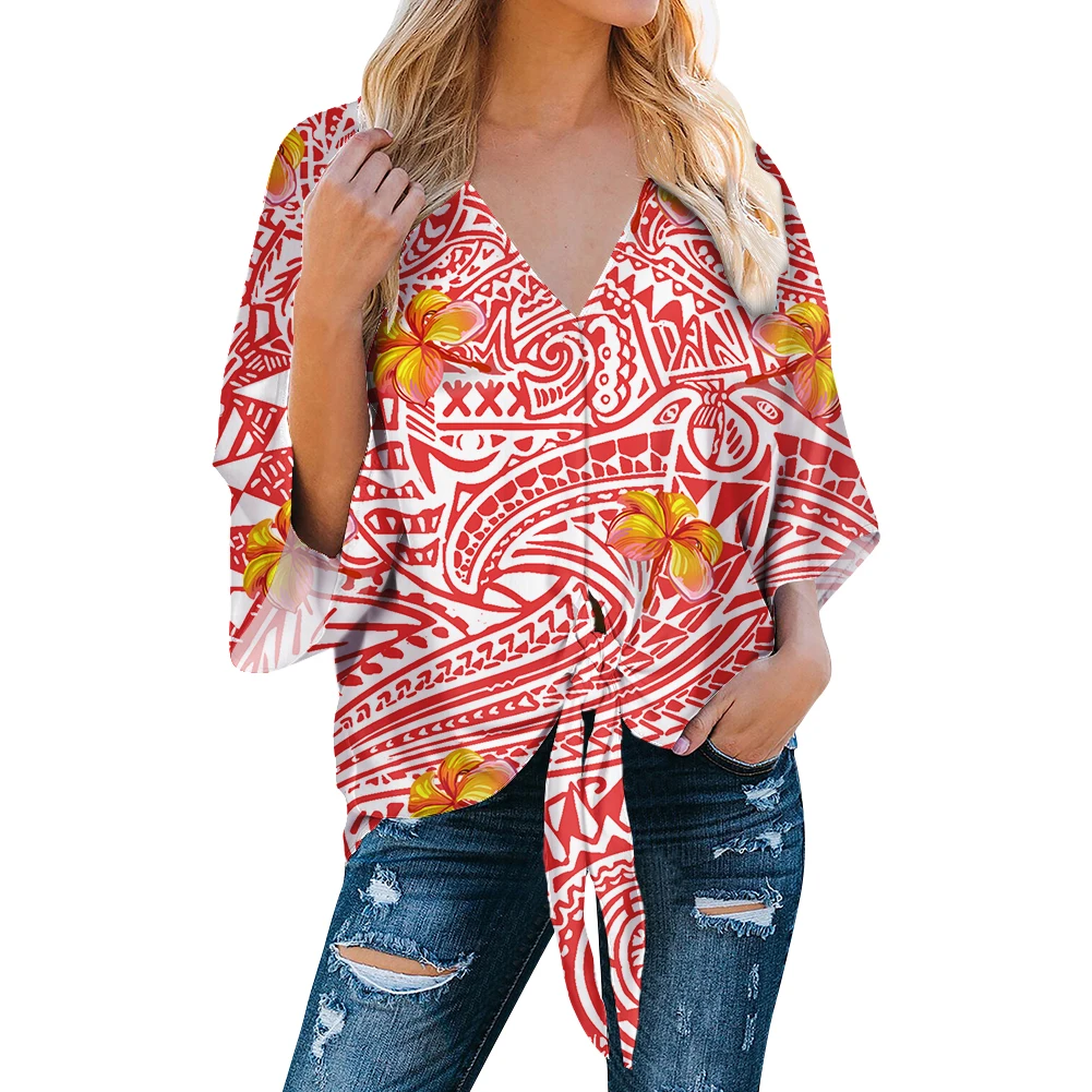 
2021 Factory Custom Tribal Print Chiffon Women Blouse Lightweight Casual Chiffon Shirts for Ladies Fashion Chiffon Shirts 