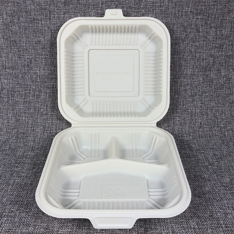 Takeaway Meal Prep Container Biodegradable Lunch Box With Lid Disposable Microwavable bagasse Lunch Box
