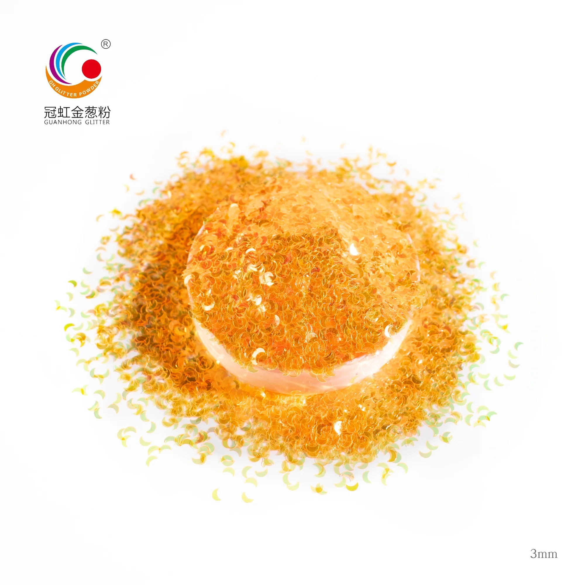 
GH7100 Hot Selling Bulk Environmental PET Glitter Chunky Material Irregular Moon Shape Blue Iridescent Glitter Powder 