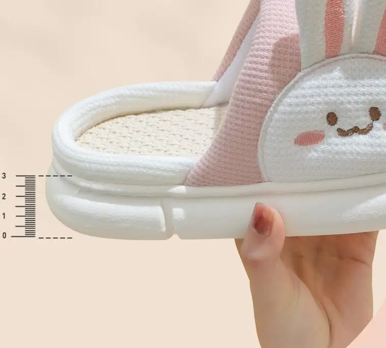 New Unisex Winter Hotel Man And Woman Cotton Fabric Sliders Lady And Men Family Home Flax Material Soft Indoor Slippers
