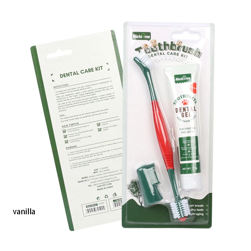 RTS Pet Finger Tooth Brush Stick Paste Dog Toothbrush And Toothpaste Set