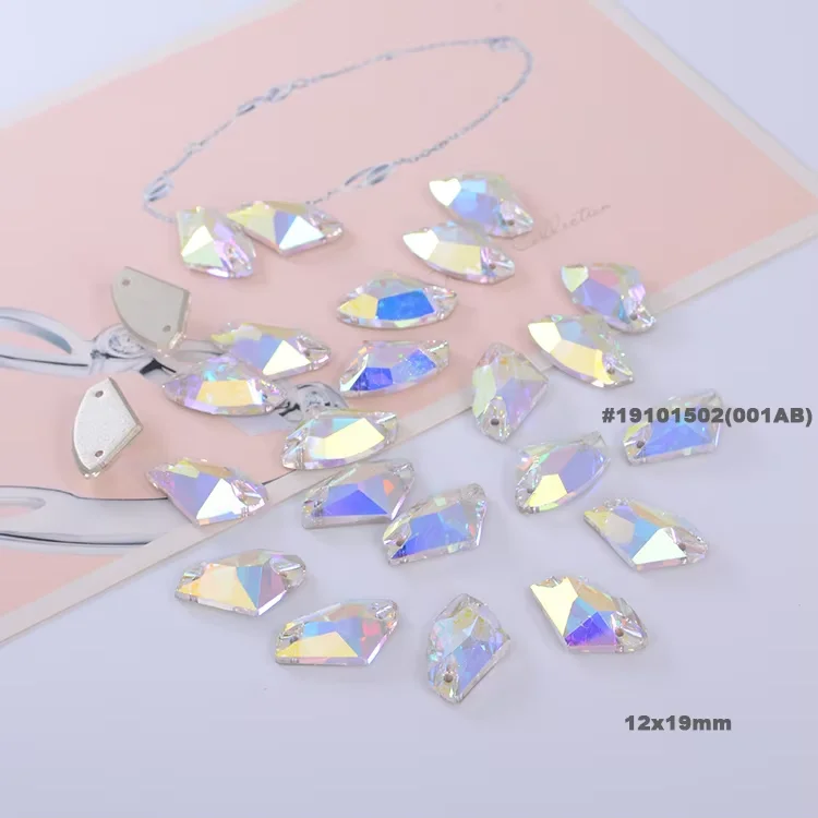 YIZE wholesale galactic cut 9x14mm sew on ab rhinestones multiple size rhinestones sew-on crystal rhinestones for clothes