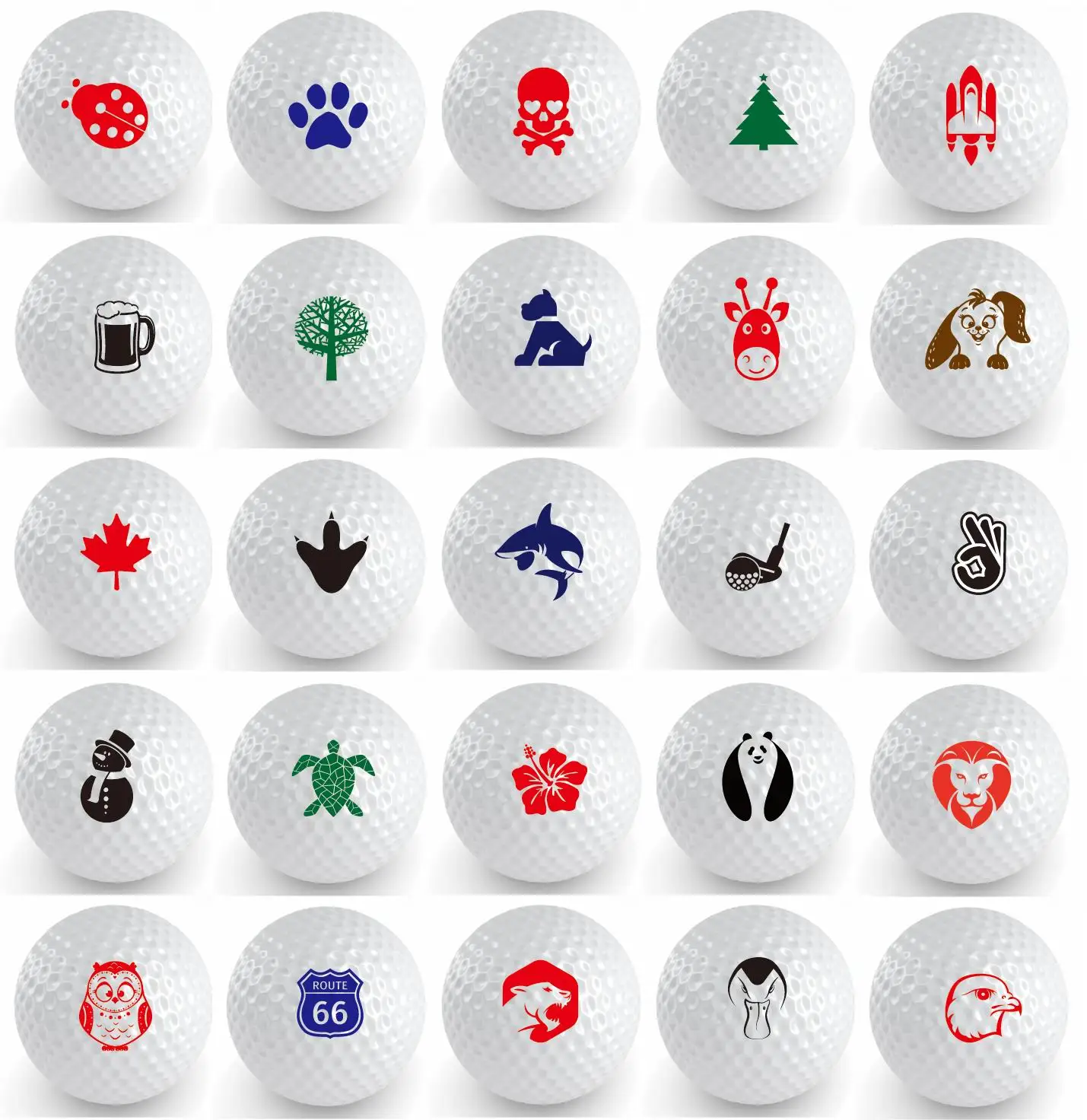Customized personalized Plastic Golf Ball Stamps With various stamp designs