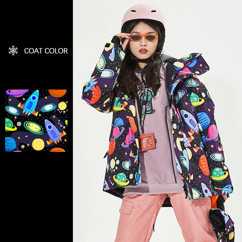 Custom Logo Winter Windproof Breathable Jacket Outdoor Sports Snowboard Wear Snow Suits Alpine Ski Fashions Snow Clothes Womens