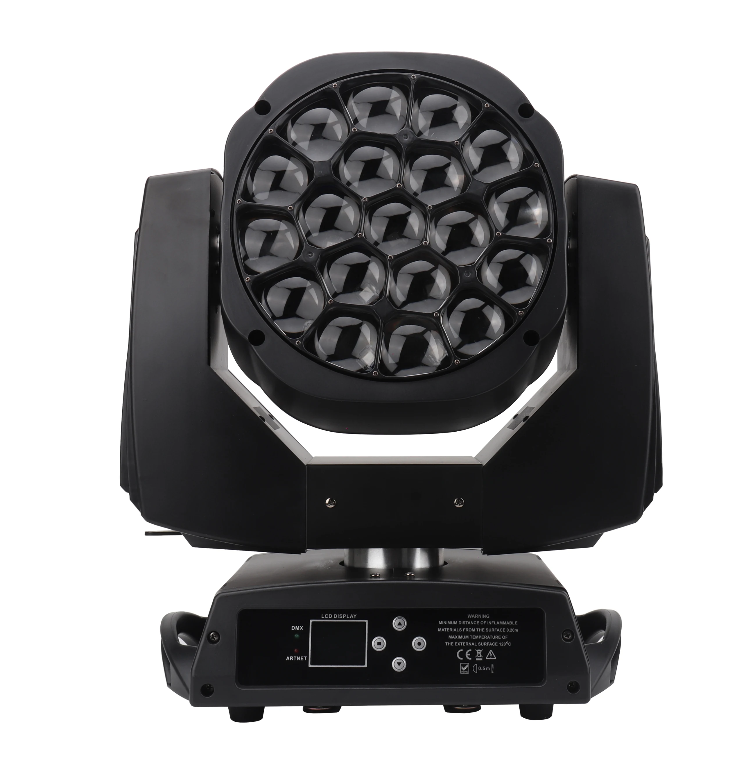 19 pcs bee eye moving head 19x15w rgbw stage light led zoom wash  light