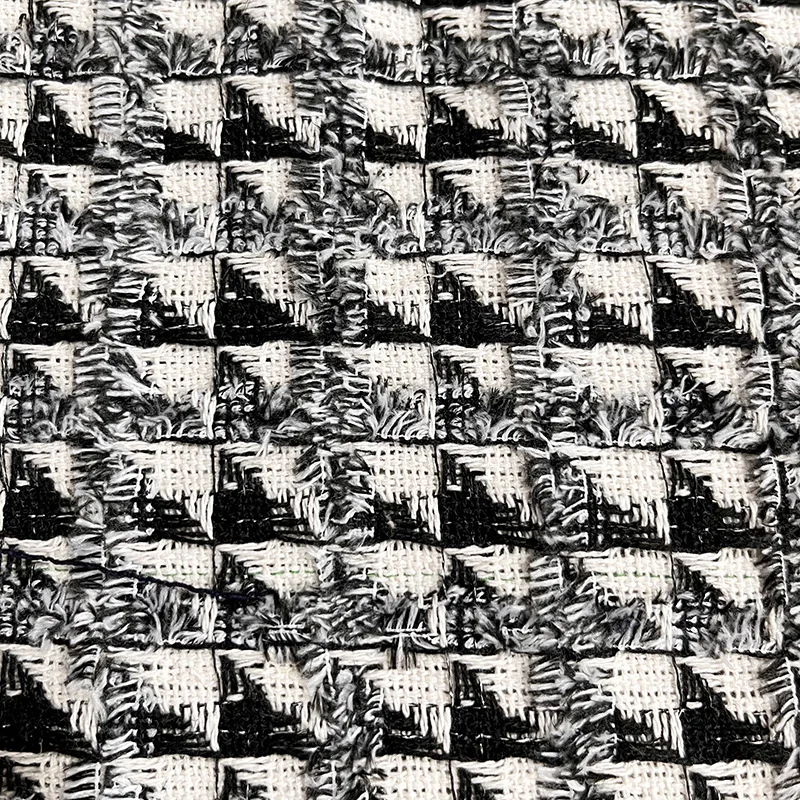 Wholesale factory custom wool tweed jacquard tweed fabric check woollen fabric winter fabrics for clothing