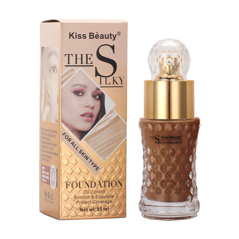 Women 24Hours Oil Control Makeup Foundation Kiss Beauty smooth exquisite Foundation