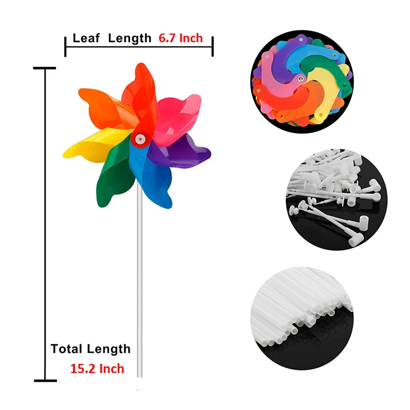 Manufacturer 7 Blades rainbow plastic Pinwheel Toy Wind Spinners Party Favors Gifts toy flower windmill kids toy windmills