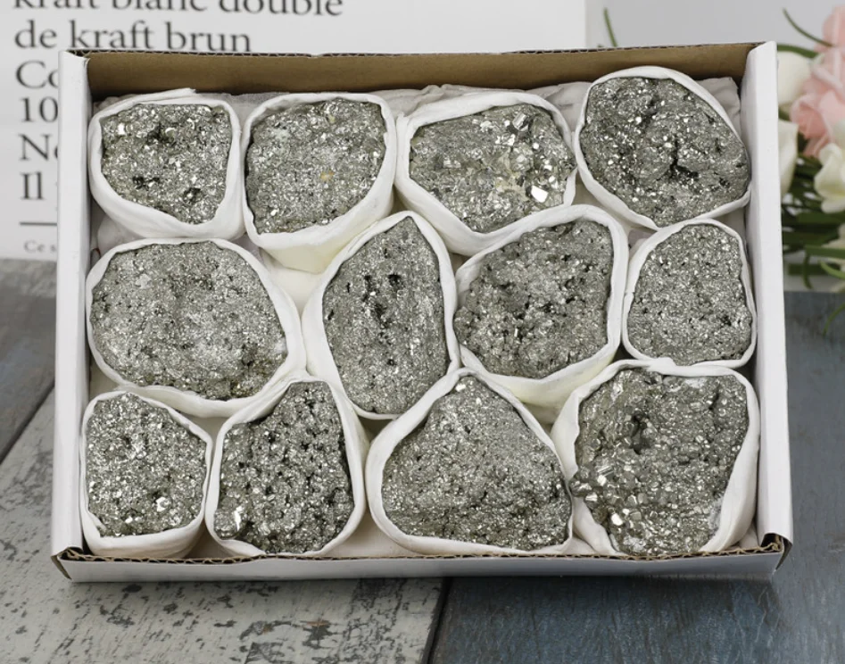 High Quality Rough Pyrite Boxed Teaching Specimens Natural Ore