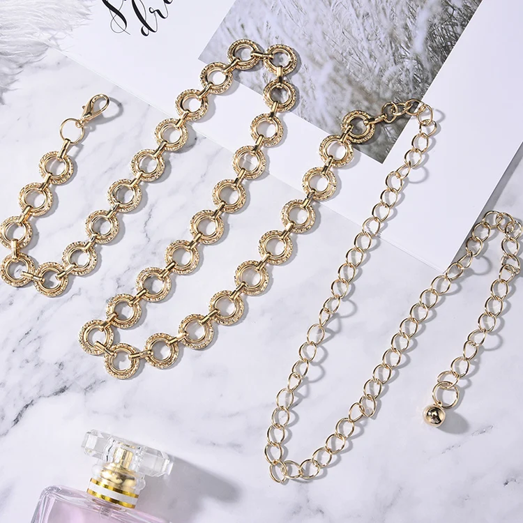 2022 Cheap trendy style iron waistband wholesale excellent quality chain belt for women