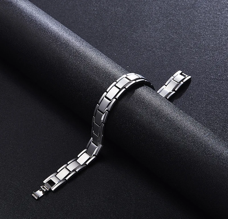 New Hot Sale 12MM Four-in-one Magnet Anti-Fatigue Quantum Energy Titanium Steel Bracelet for Magnetic Therapy