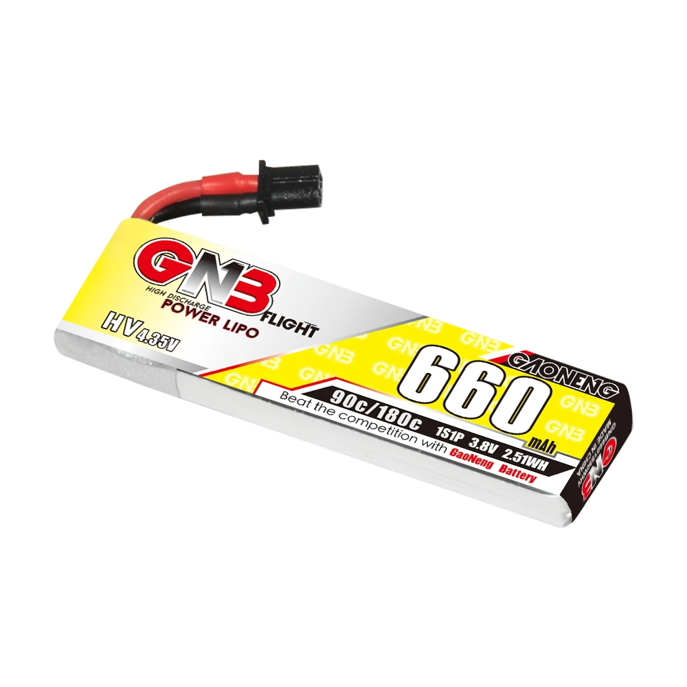 GAONENG GNB 1S 3.8V HV 660MAH 90C A30 Connector RC LiPo Battery FPV Drone 75mm FPV Drone Emax Tinyhawk S NanoHawk EZ Pilot