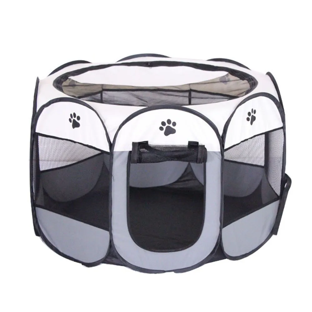 Foldable Pet Tent Dog Octagonal Pet Enclosure Tent Kennel Oxford Cloth Outdoor Pet Cats Nest Folding Kennel Tent Dog Cage