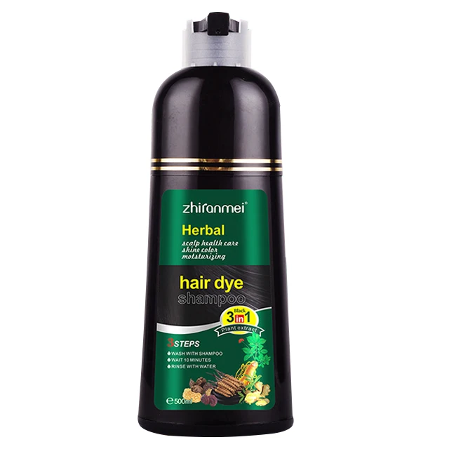 Высококачественный 500 мл натуральный шампунь для окрашивания черных волос травяной шампунь для окрашивания волос