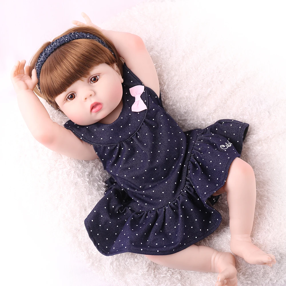 Full Silicone 22inch 55cm Reborn Baby Dolls Lifelike Bebe Realistic Lifelike Menina Kid Boneca Toy lol Grils Gift Cute Toddler