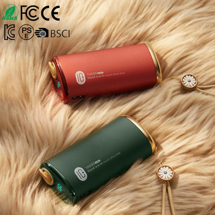 Portable 10000mAh Small Pocket Warm Hands Power Bank Rechargeable Mini USB Hand Warmer Phone Power Bank