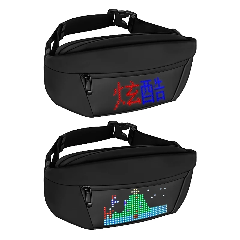 Stylish smart App control led fanny Bag Led Screen led cross Bag max Led Fanny Pack With Led screen Display