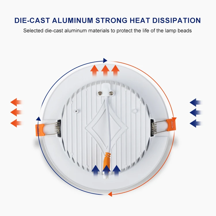 Easy Installation SMD Round Panel Down Light LED Recessed Trimless Ceiling Downlight
