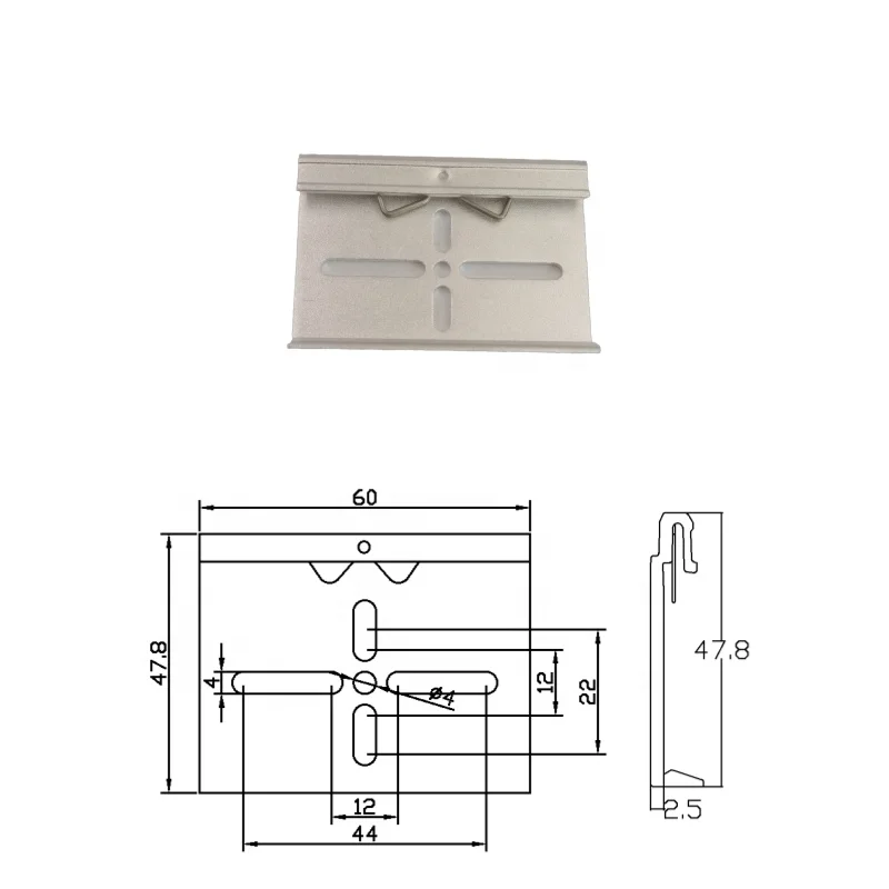 Aluminum alloy 60 wide waist hole standard guide rail buckle Metal guide rail buckle Aluminum alloy guide rail buckle