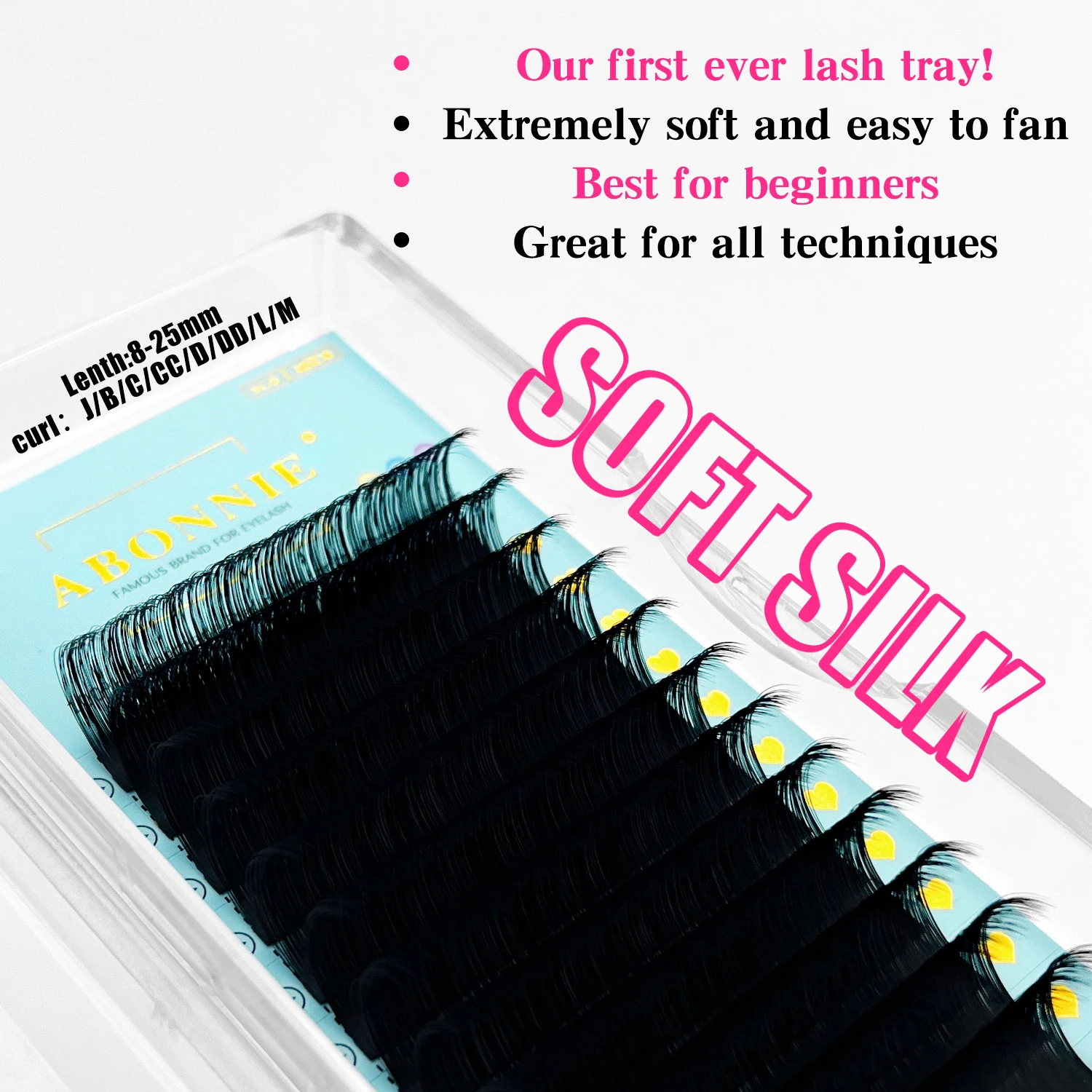 Abonnie 0.02 0.03 Lash Extension Supplies Siberian Mink Lashes Eyelash Extensions Individual Eyelashes Tray Lash Extensions