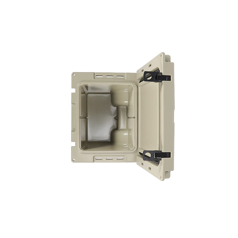 Wholesale high quality wheeled rotomolded hard cooler box customized plastic beach cooler