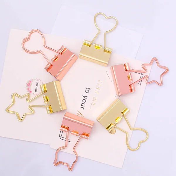 Factory Wholesale Cheap File Binder Clip Love Star Animal Shape Paper Clip For Office