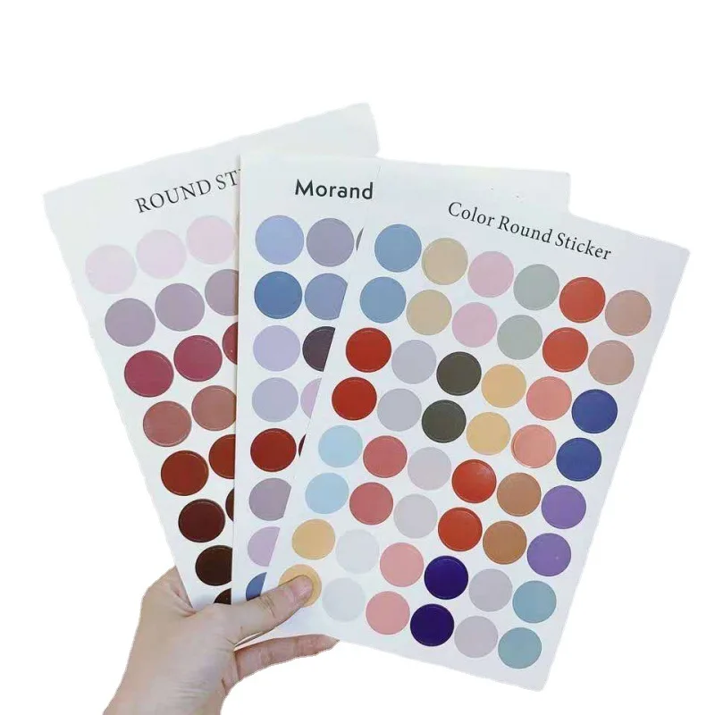 Hot Sale Morandi Dot Planner Stickers Dot Stickers Paper Sticker