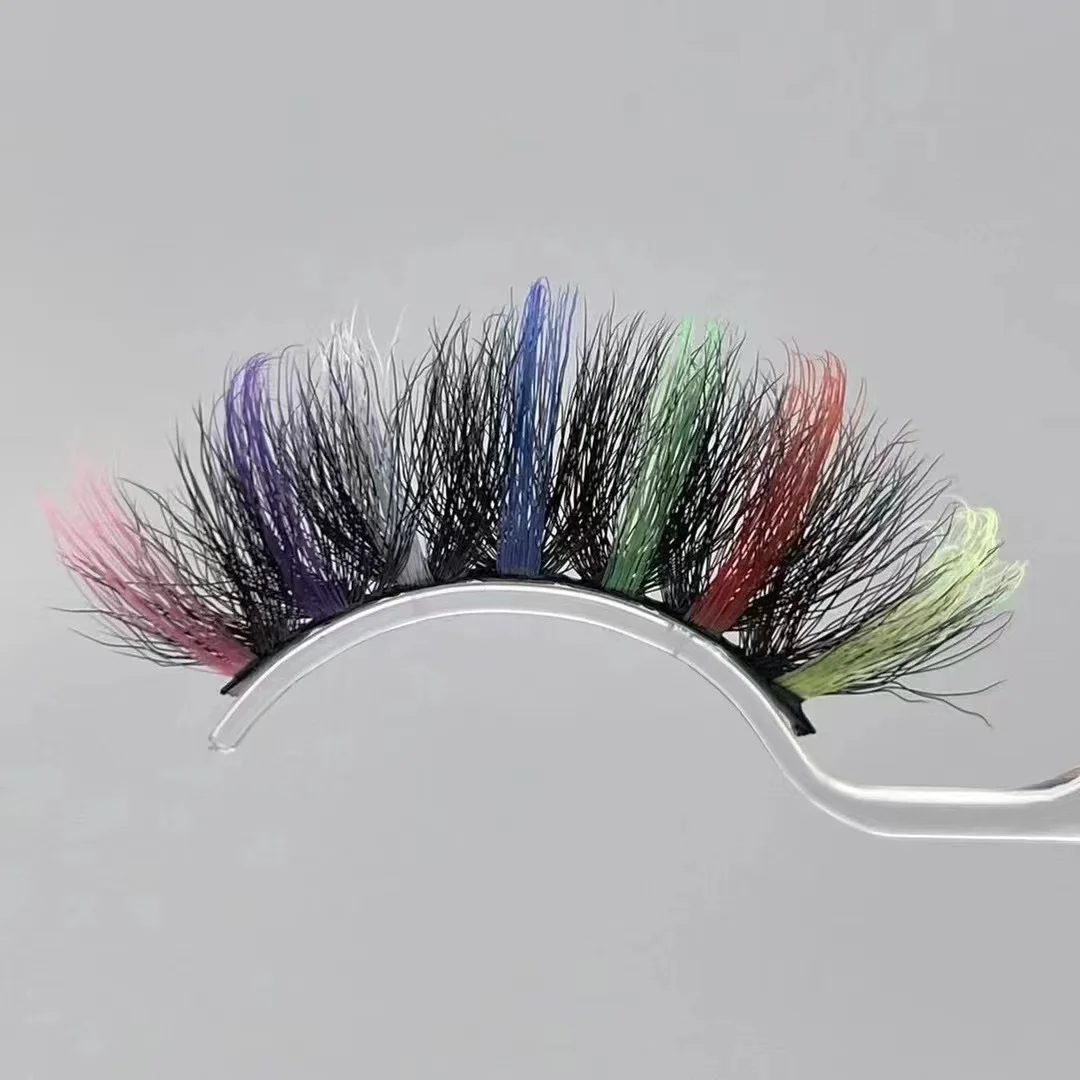wholesale Eye tail color mink eyelashes real 3d mink eyelashes Colored strip eyelashes Colorful Lashes
