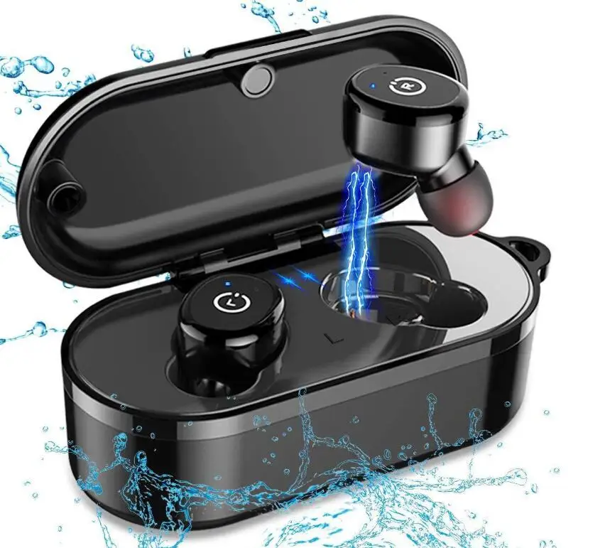 Поддержка беспроводной зарядное устройство водонепроницаемый стерео гарнитура tws Кнопка Спорт стерео наушники