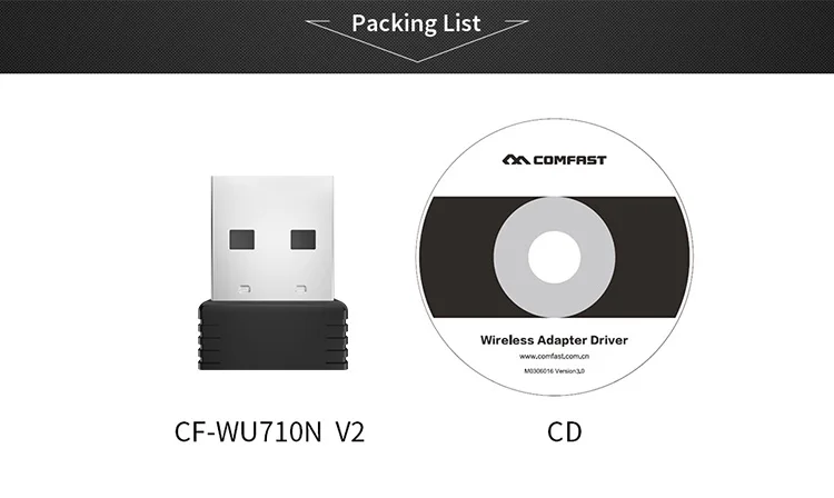  Comfast CF-WU710N V2 MT7601 usb 2.0 wireless adapter wifi dongle stick receiver 2.4g network