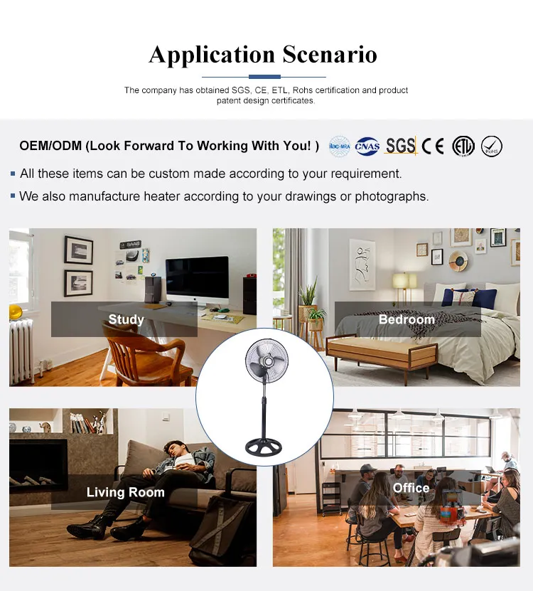 Free Spare Parts 220v, 45w 16 Inch Electrical, Pedestal Floor Standing Fan