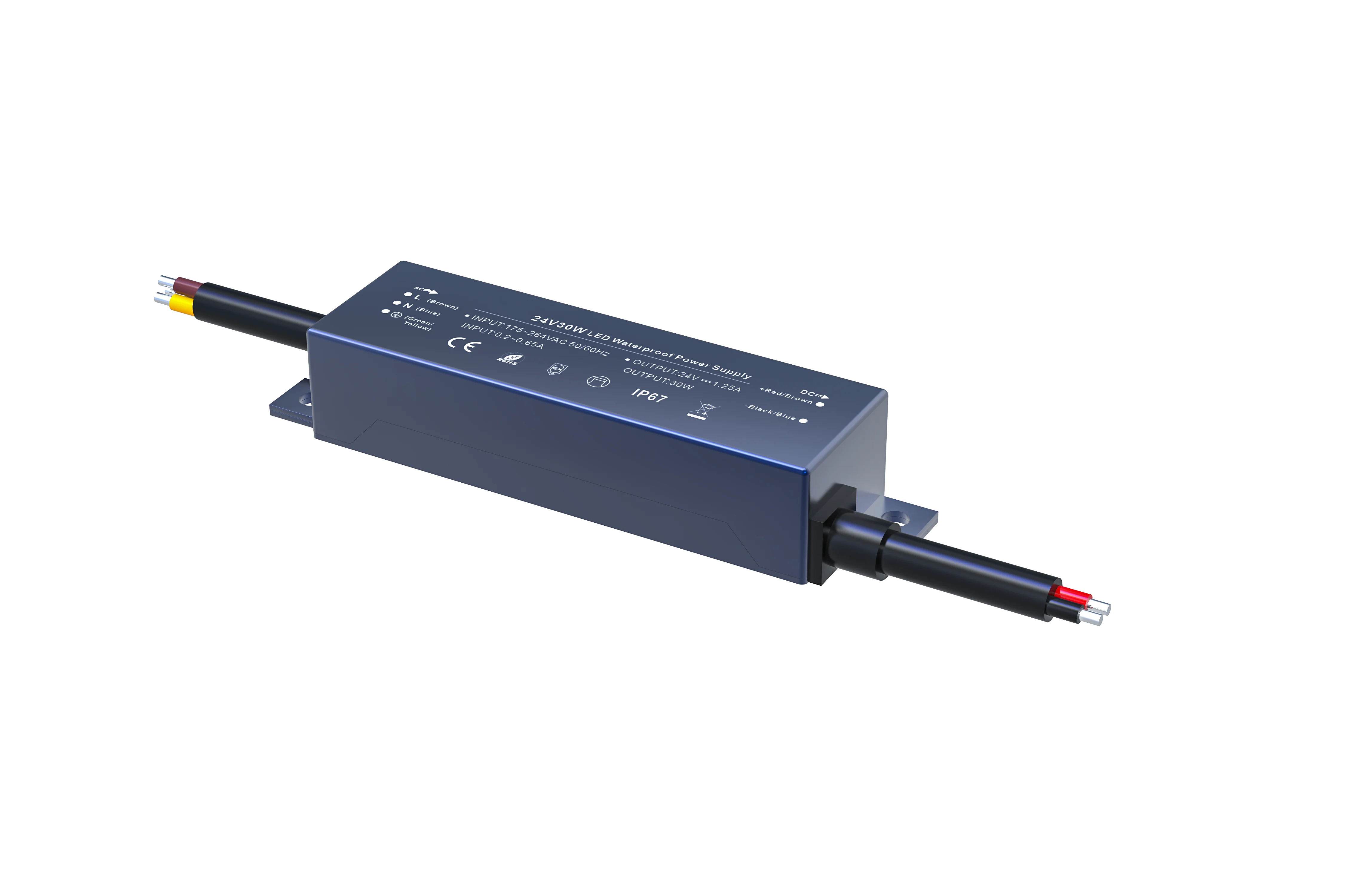 DC 24V IP67 Waterproof LED Driver 30W 100W 200W Constant Voltage Switching Power Supply ETL Single IP67 CE ROHS SAA TUV BIS