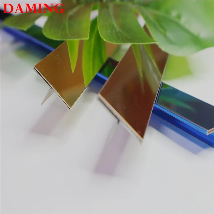 SS304 керамическая плитка, отделка из нержавеющей стали, зеркальная отделка, покрытие из розового золота