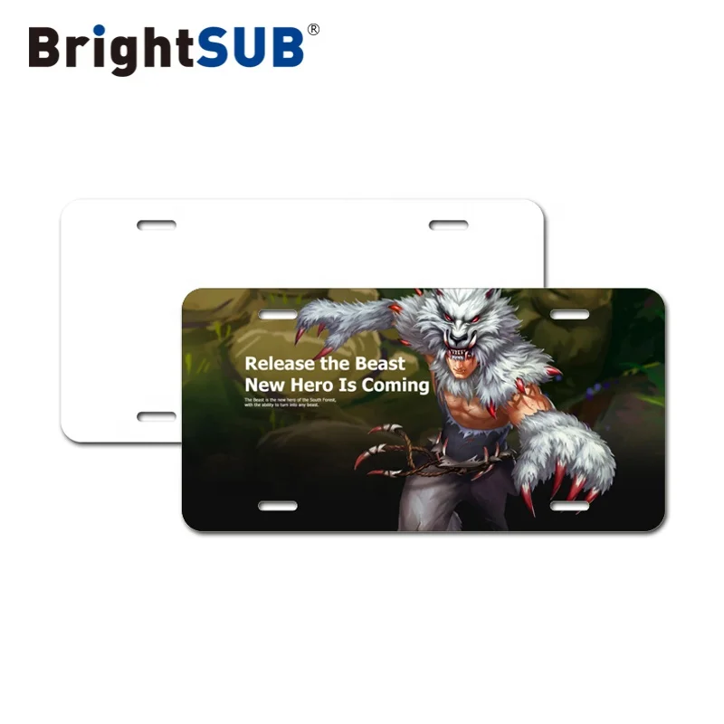 Алюминиевый номерной знак с сублимационной печатью BrightSUB, 6 дюймов x 12 дюймов, заготовки с металлическим покрытием и сублимационной печатью для рисунков