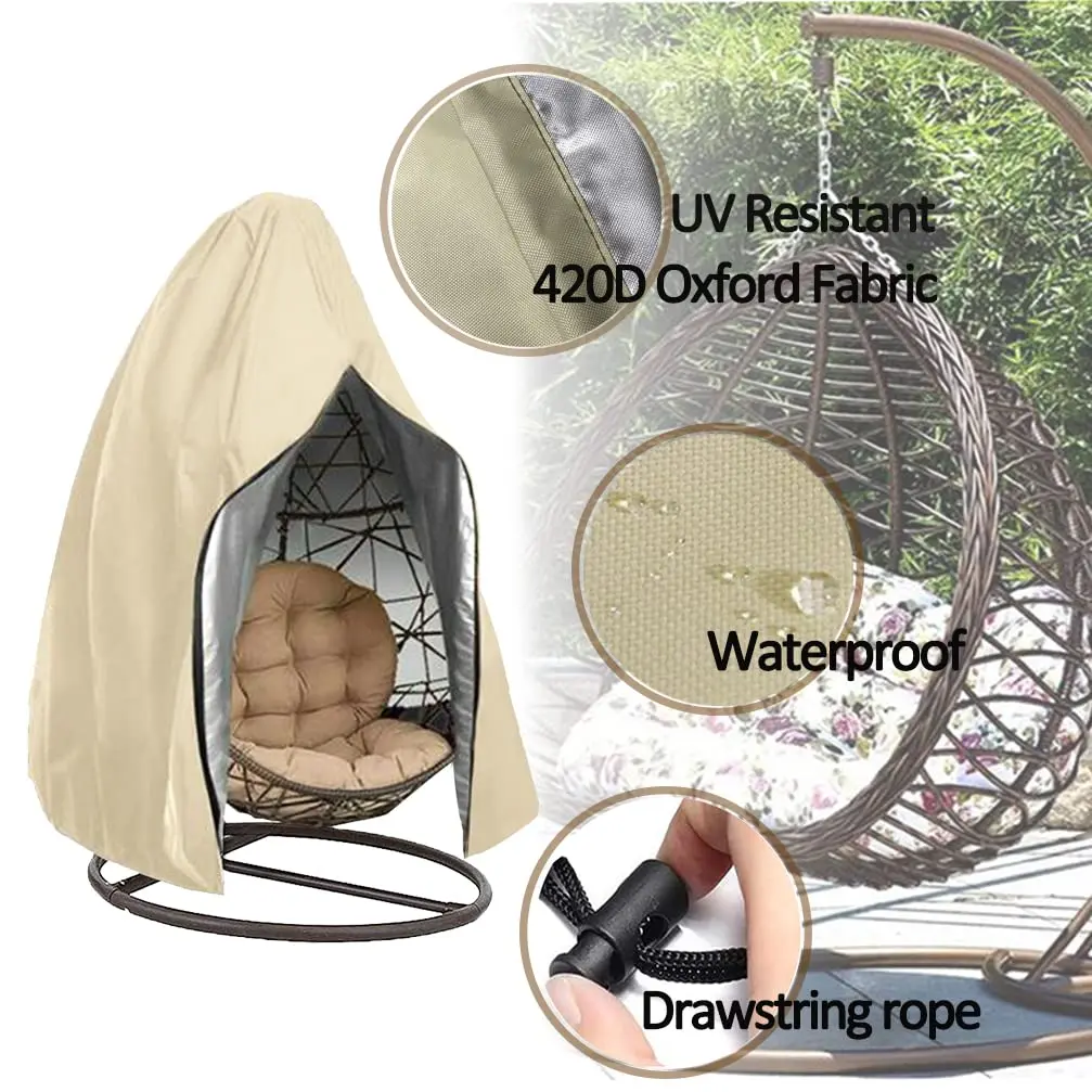 Stand Egg Outdoor Patio Furniture Swing Chair Waterproof Cover Custom Egg Hanging Chair Cover