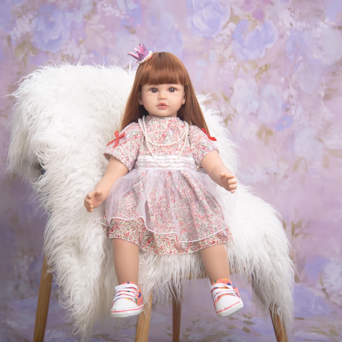 Real Touch 60 cm Cloth Body Toddler Baby Girl Dolls Lifelike Princess Bebe Reborn Doll Toys for Kids Birthday Christmas Gift