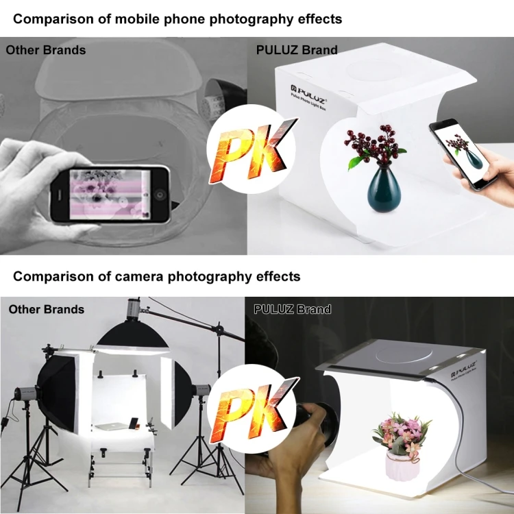 Дропшиппинг фотобокс PULUZ 20 см складной портативный осветительный набор для фотографии съемок в фотостудии комплект с 6 видов цветов фон