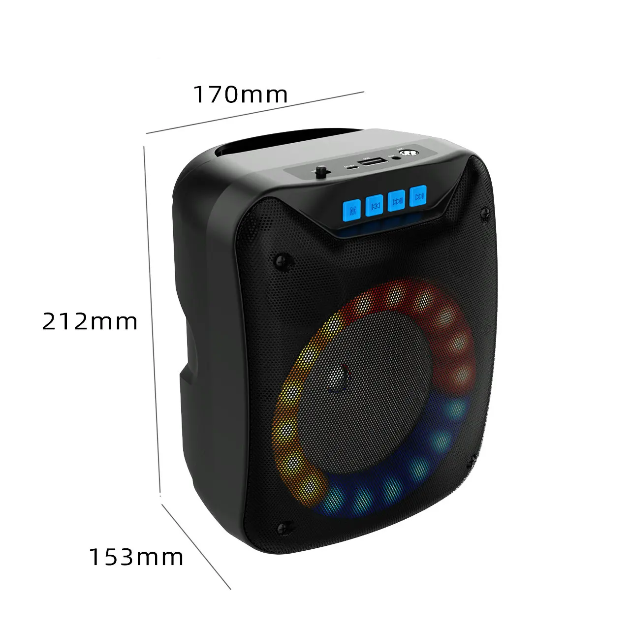 
4 inches 60mm Magnet Portable Speaker Handle Speaker 7W Wireless Outdoor Speaker With Colorful Lights 