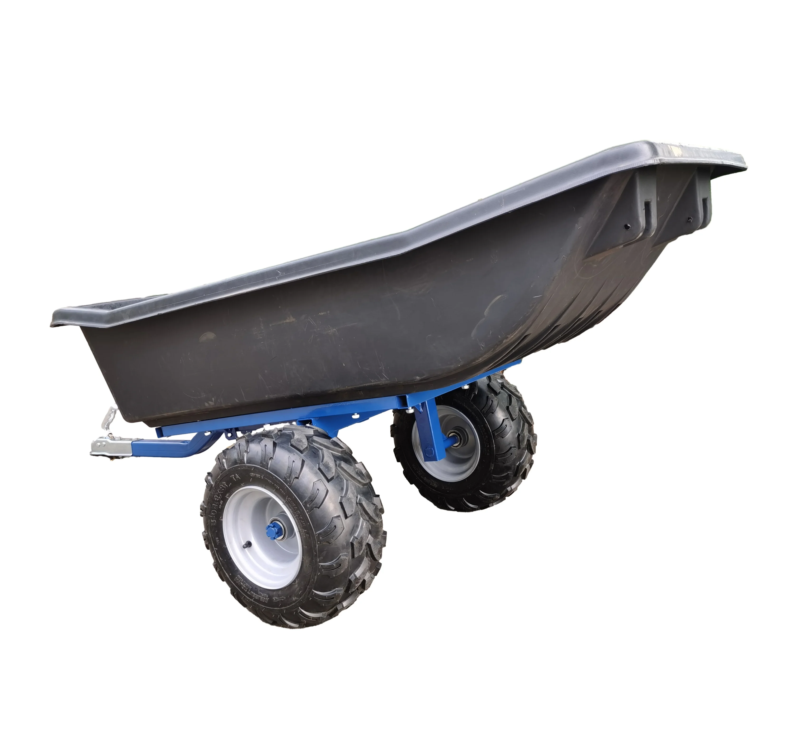 All-Terrain Truck Car Tow-Behind Metal Frame Plastic Heavy Duty Easy Assembly ATV Camper Transport Dump Trailer
