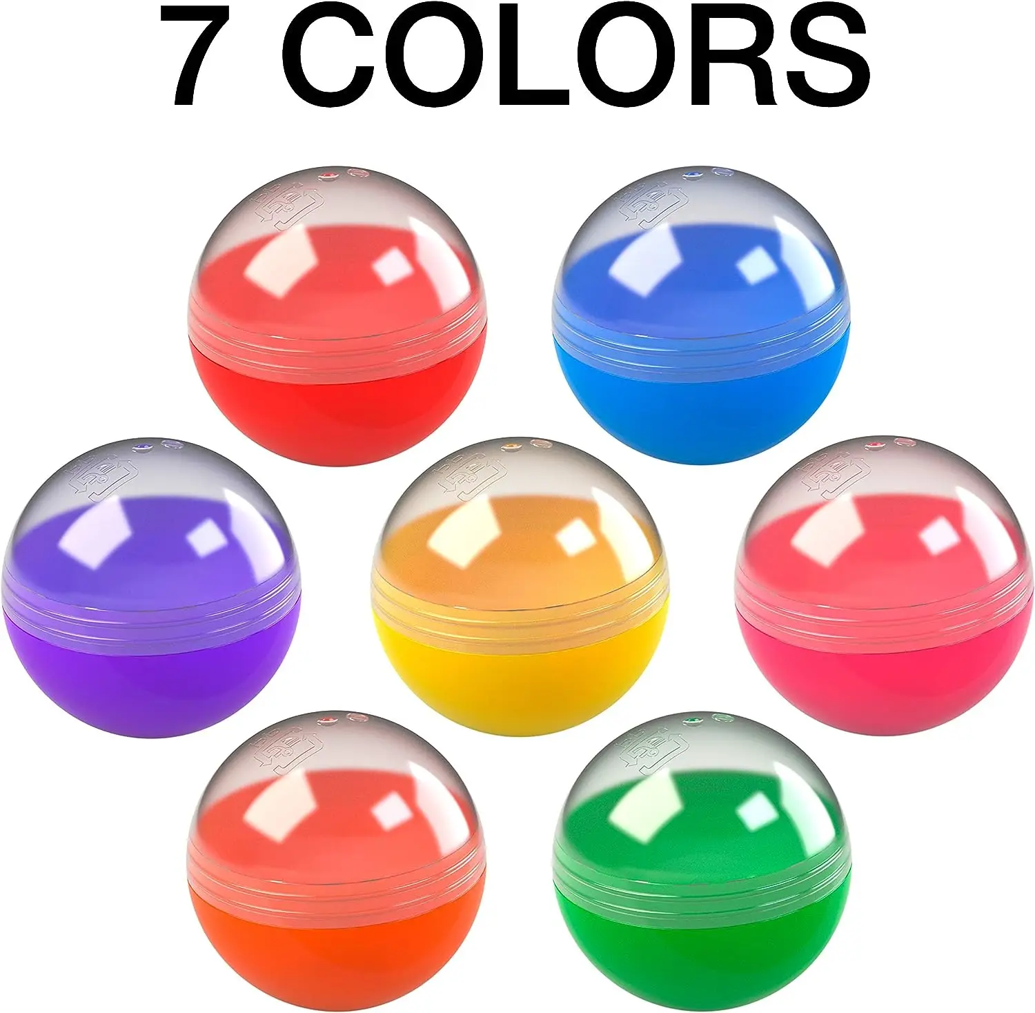 2 inch Bulk Colorful Capsule Empty Clear-Colored Round Capsules for Toy Gumball Machines Plastic Containers Surprise for Kids