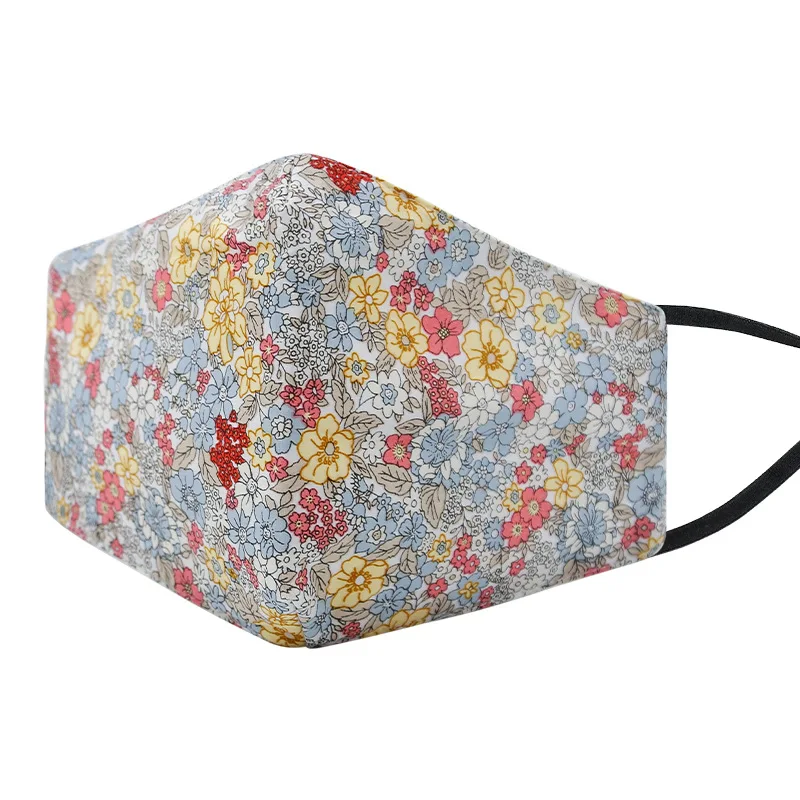Anti-pollution Anti Fog Custom Printed Floral Pattern Special Design Cotton Fabric Cloth Party Face Mask