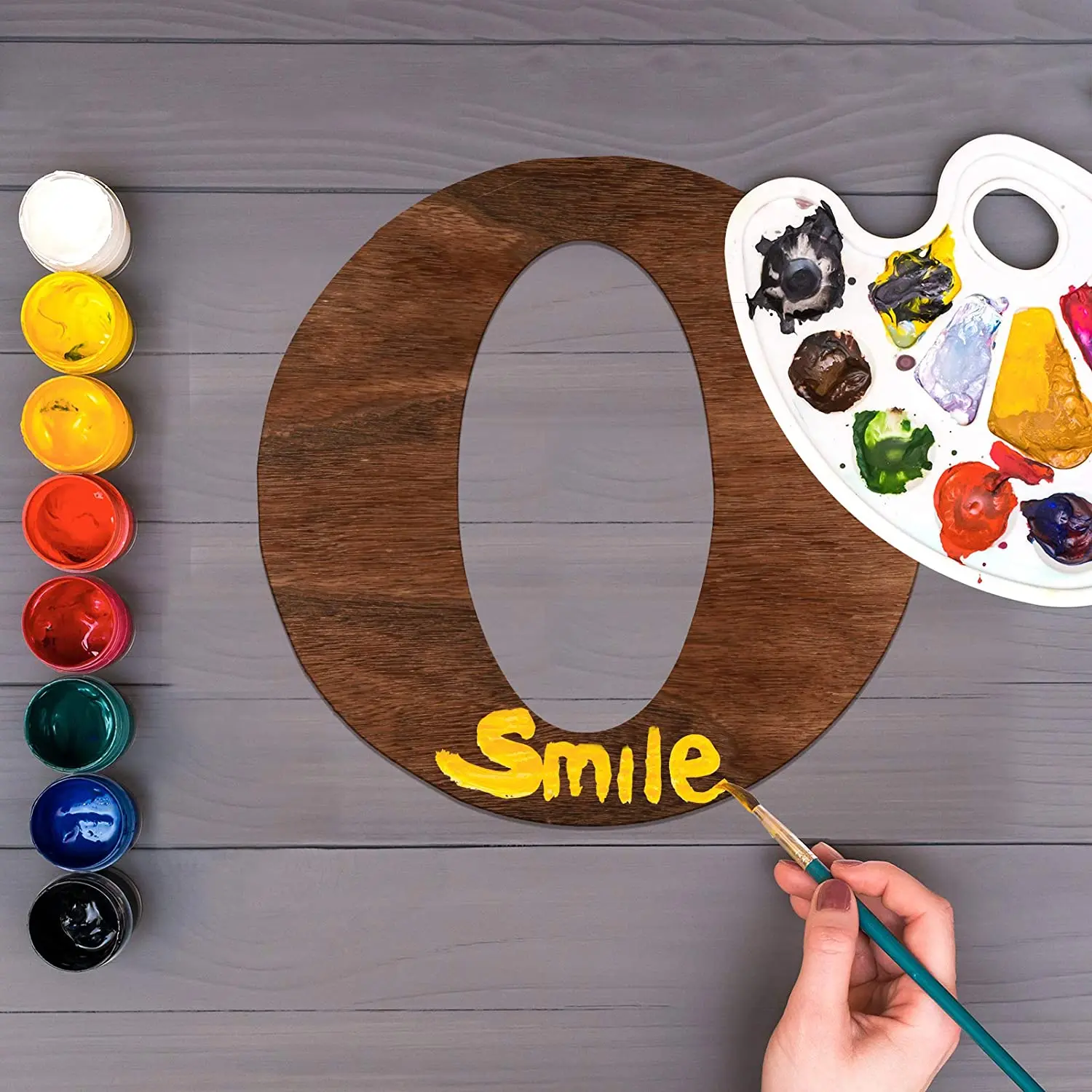 4 Pieces 12 Inch Wooden Letters Large Rustic Nature Wood Signs Brown Wooden Home  Wall Decoration