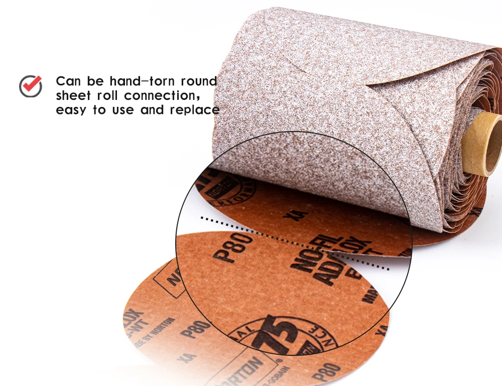 Hot sale Norton A275 PSA backing longer life and faster cut rate P1500 127mmx175pcs sand disc roll