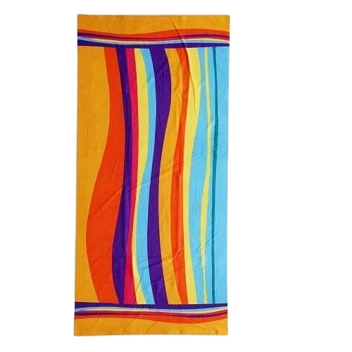 personalised custom eco friendly sandfree pink rainbows microfiber beach towel big size comfortable cabana striped beach towels