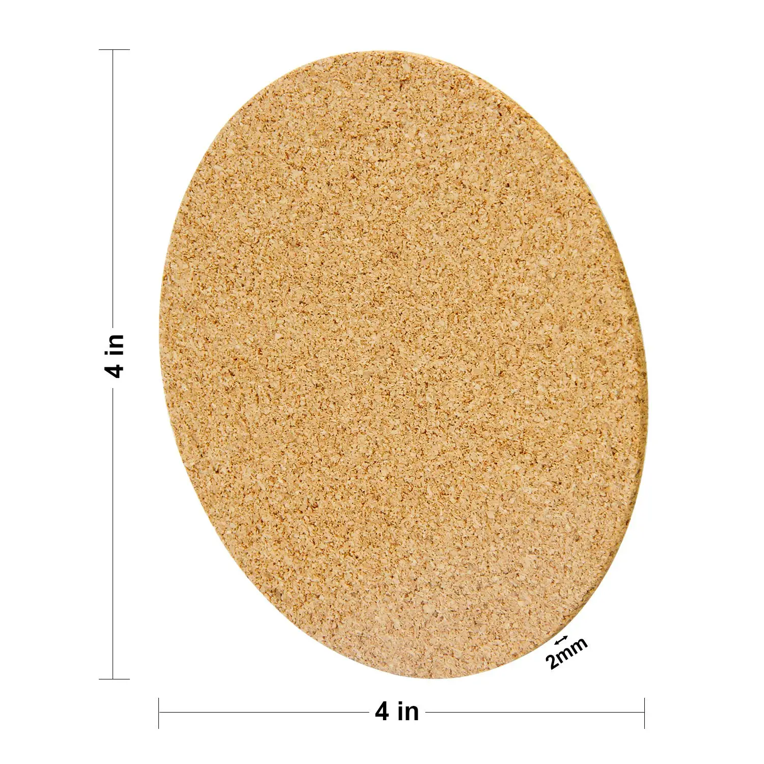 Manufacturer 4in 2mm  Self Adhesive Circle Cork Sheets Cork Mat Tiles Cork Round Coaster with Strong Adhesive Backed