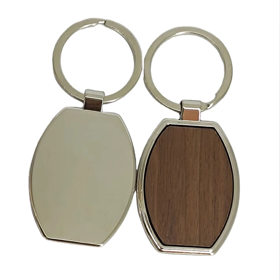 Wholesale Bamboo Sublimation Keychain Blanks Key Ring In Bulk Personalized Wood Engraved Keychain Custom Wooden Keychain
