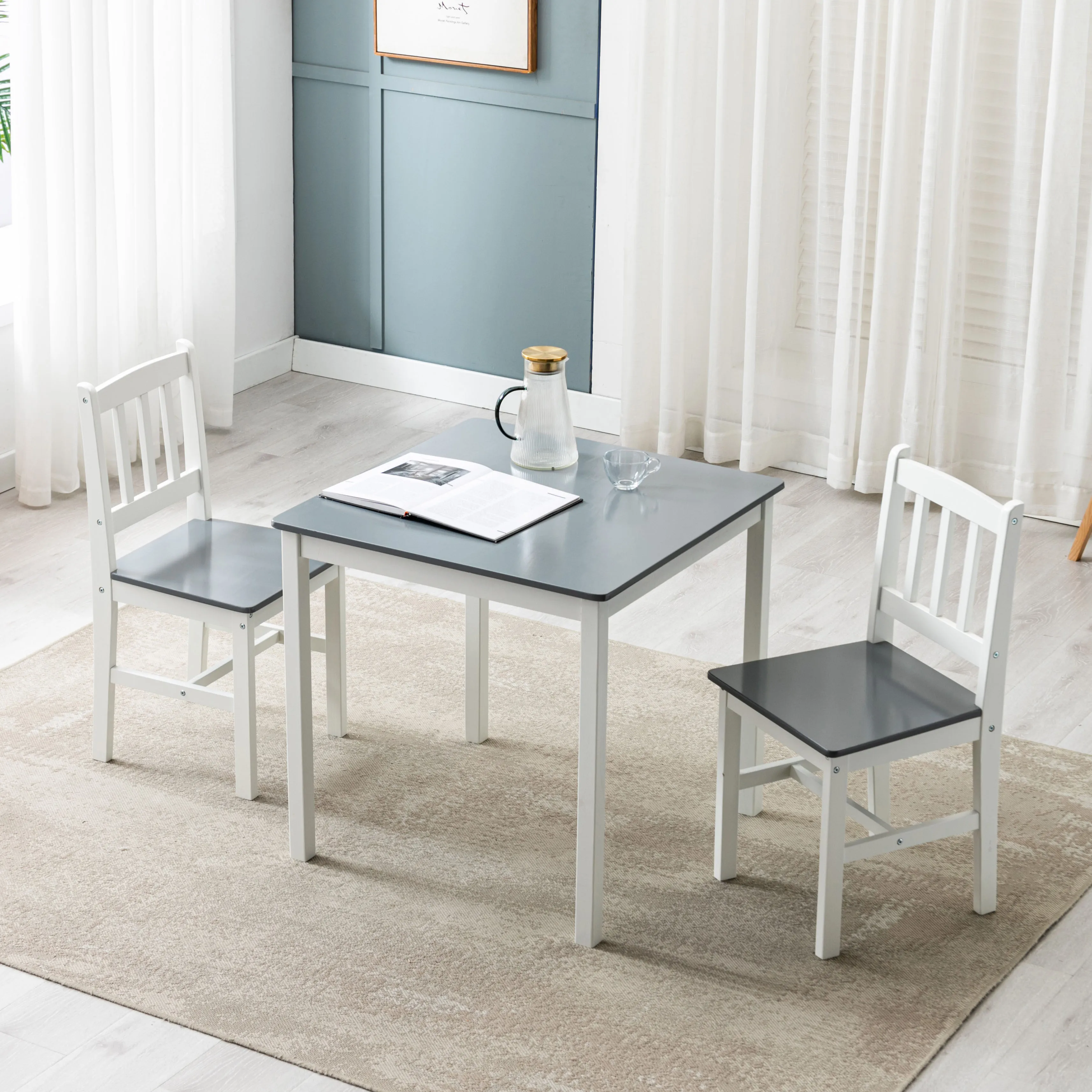 wholesales cheap classic solid wooden dining table and chair office restaurant tables and chairs set for kitchen